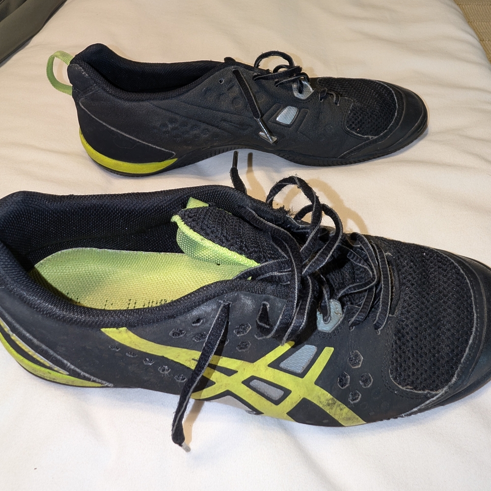 Asics Black and Green Sneakers